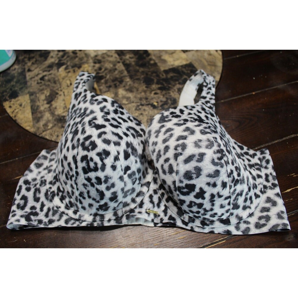Cacique Lightly Lined Balconette Bra Underwired Leopard Print Women's 40DDD